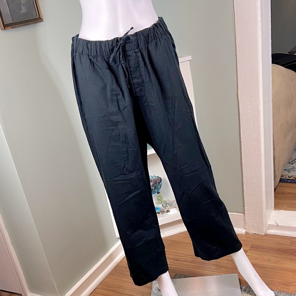 Gap women’s Easy Pant Black Drawstring Pants Cotton Blend Large L